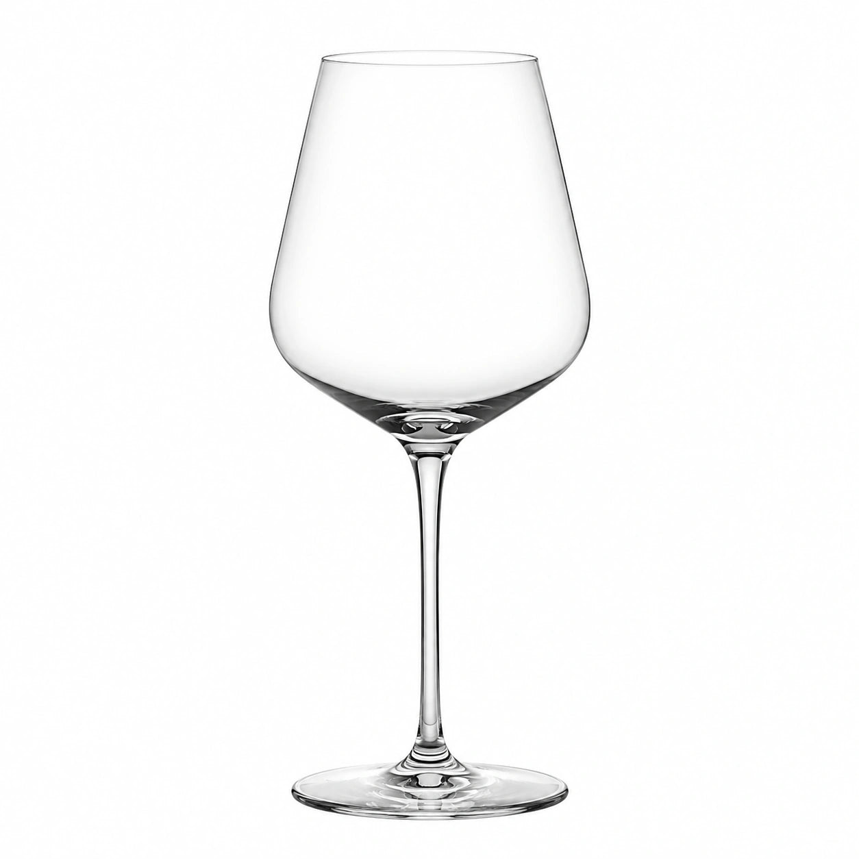 Calice da vino 650 ml in vetro trasparente con stelo design a tulipano