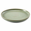 Piatto piano rotondo 30 cm in ceramica verde salvia smaltata - da tavola moderno