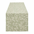 Runner da tavola 180 x 40 cm in tessuto verde salvia con motivo botanico - decorazione per tavolo