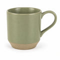 Tazza in ceramica 350 ml verde salvia con manico per bevande calde stile rustico