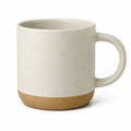 Tazza in gres 400 ml crema e marrone - manico ampio per bevande calde