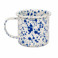 Tazza in ceramica 350 ml bianca e blu con manico - motivo maculato
