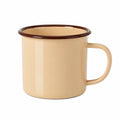 Tazza smaltata 400 ml 10 x 9 cm beige con bordo marrone per bevande calde e fredde